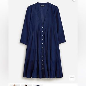 Bottom front tiered cover up dress in cotton voile